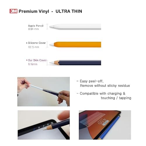 Apple Pencil Skin [2 Pack] Ultra Thin 3M Premium Vinyl Cover Greenguard Gold Ink Apple Pencil Full wrap Cover Case Gradient Color – 2nd Generation (G11) thumbnail 4