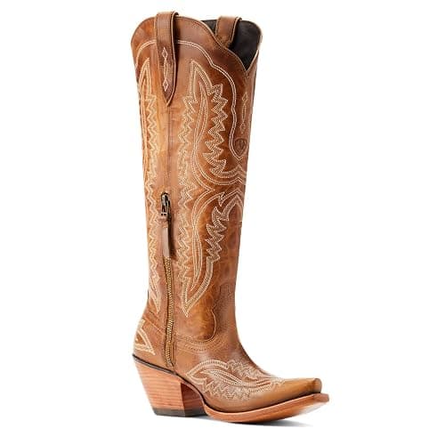 Ariat Womens Casanova Embroidered Snip Toe Zippered Casual Boots Knee High Mid Heel 2-3" - Blue thumbnail 3