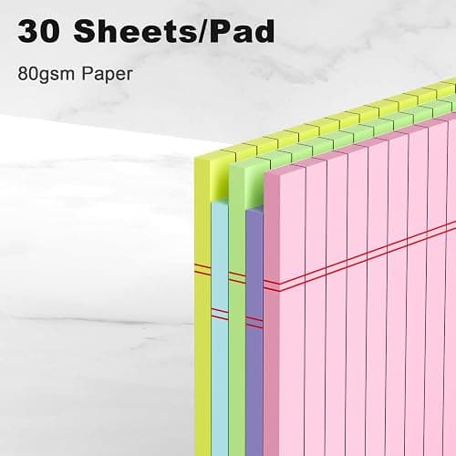 AILZFEI 5pcs Colored Note Pads 5x8 College Ruled Small Legal Pads Paper Notepads 5 Pack Study Back Writing Pads 5 x 8 Paper Pads Perforated Narrow Ruled Pads of Paper 30 Sheets/Pack thumbnail 4