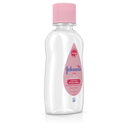 Johnson's Baby Oil, Pure Mineral Oil to Prevent Moisture Loss for Newborn, Kids, and Adults, Gentle and Soothing Baby Massage Oil, Dry Skin Relief, Hypoallergenic, Original Scent, 3 fl. oz thumbnail 3