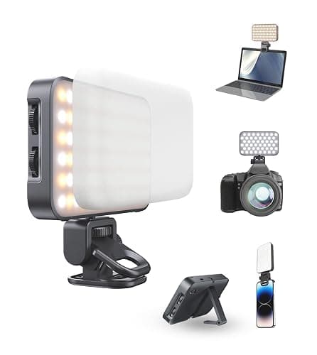 TONEOF Lampe Selfie Portable Rechargeable,Coque Souple avec Support Intégré | Coque souple et support intégré, luminosité multiple réglable pour visioconférence et création de contenu - Image 1