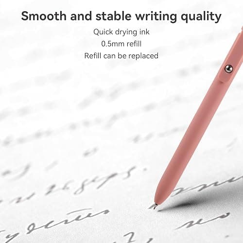 MengRan Gel Ink Pens Set,0.5mm Fine Point Tip,Quick Drying Ink, Cute Fancy Pens for Women Gifts for Women (5 Pcs Morandi-Black Ink) thumbnail 5