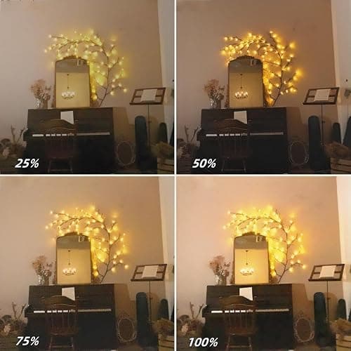 Enchanted Willow Vine Room Decor: 7.5Ft Christmas Decorations Flexible Fairy Lights with Remote Control, 144 LEDs Twinkle Tree Lighted Branches for Wall Bedroom Living Room (2 Pack) thumbnail 4