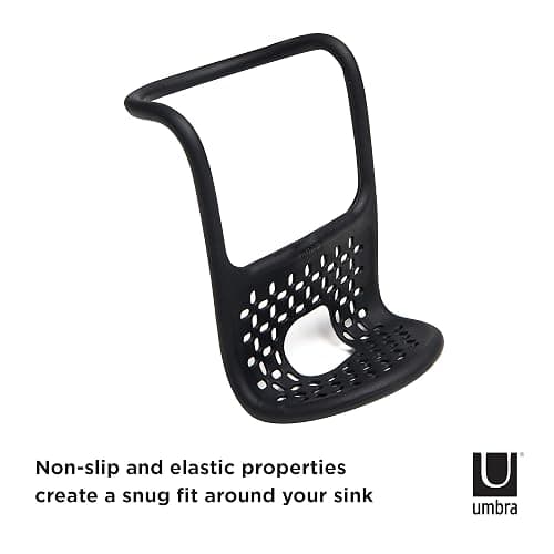Umbra Sling Kitchen Sink Caddy Sponge Holder, Hangs Over Faucet or Divider, Single, Black thumbnail 6