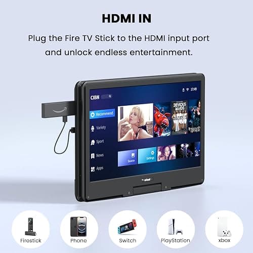 ieGeek 15.9" Portable DVD Player with 14.1" Swivel Screen, HDMI Input, 6-Hour Rechargeable Battery, Region Free, USB/SD Playback, Ideal Gift for Seniors, Kids and Travel, Black thumbnail 3