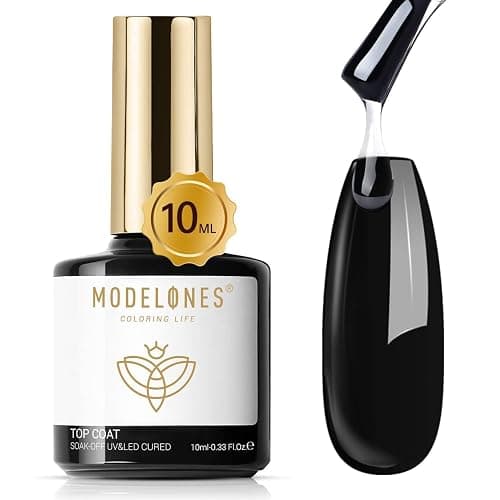 Modelones Top Coat Semipermanente 10ml No Wipe Top Coat UV LED Esmalte en Gel de Uñas para Uñas de Gel Nail Art Manicura - Image 1