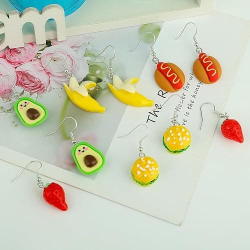 36 Pairs Weird Cute Earrings Fun Cool Mushroom Bear Flower Cat Funky Aesthetic Drop Dangle Earrings for Teen Girls Women Funny Jewelry Set thumbnail 6