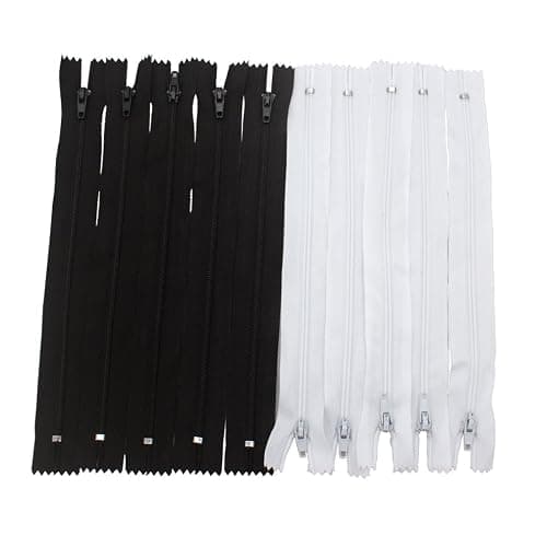 Amariver Black and White Nylon Coil Zippers, 100Pcs 9 Inches Nylon Coil Zippers for Tailor Sewer Sewing Crafter Special, 2 Colors, 50 Pcs Per Color thumbnail 6