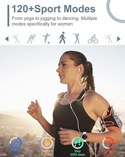 Smartwatch Donna, 1,3'' HD Orologio Smart Watch Diamante con Chiamate BLE5.2/2 Cinturini/110+ Sport/Sonno/Cardiofrequenzimetro, Orologio Digitale IP68 per Android iOS, Regalo Donna, Argento thumbnail 5