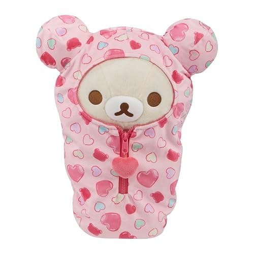 San-X Original Rilakkuma Hearts Sleeping Bag Plush - 15" Korilakkuma - Image 1
