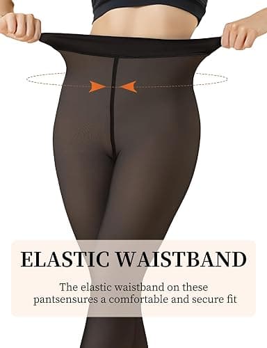 Fleece Lined Tights - High Waist Thermal Leggings for Winter thumbnail 3