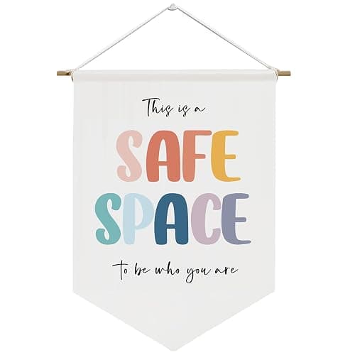 Safe Space Wall Hanging,Therapy Office Wall Decor,Bulletin Board Decorations,Classroom Decor,Door Decorations Hanging,Office Wall Art,School Counselor Office Wall Decor - Safe Space - Image 1