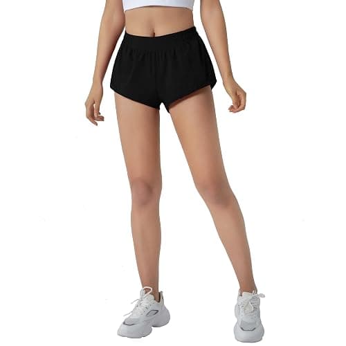 Aurefin Running Shorts for Women,Quick Dry Athletic Sports Shorts Lightweight Active Workout Gym Shorts with Zip Pocket thumbnail 4