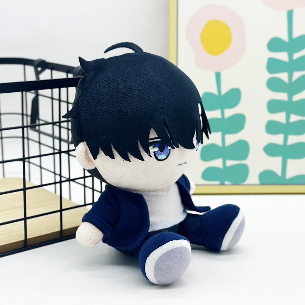 Sung Jin Woo - Figura suave de peluche de anime de 21 cm, poses sentados y cantados de Jin Woo - Figura de peluche de dibujos animados, almohada de abrazo, sofá, decoración del hogar - Sung Jin Woo thumbnail 3