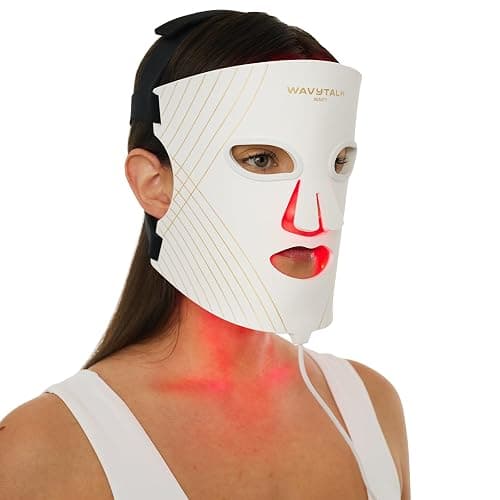 wavytalk Red Light Therapy Mask for Face, Glow Time LED Face Mask 850nm NIR | for Anti-Fine Line, Acne, Skin Rejuvenation with 456 LED Chips, 3 Modes, Gift for Women Wife Mom - Image 1