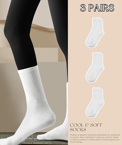 HAVE A TREE 3-6 Pack Womens Crew Lightweight Thin Casual Calf Socks Size 6-11 thumbnail 5