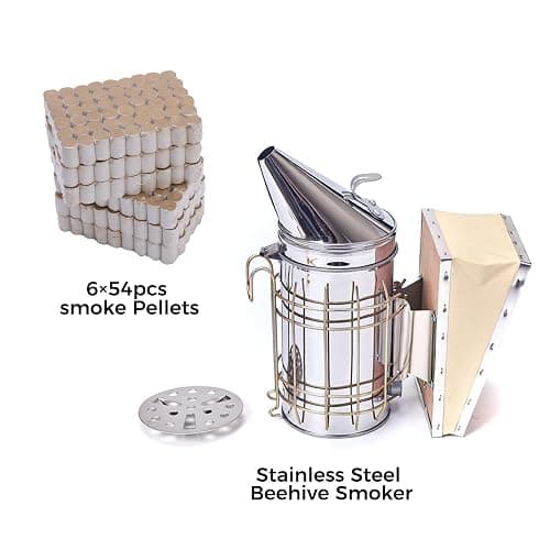 POLLIBEE 22 Pcs Beekeeping Tools, Bee Hives Starter Kit Beekeeping Supplies, Equipment with Bee Smoker for Beekeeping, Necessary Bee Hive Tools for Beginners and Beekeepers thumbnail 2