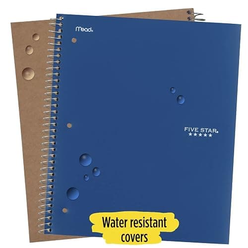 Five Star Spiral Notebooks with Pockets + Study App, 3 Pack, 1-Subject, College Ruled Paper, 11” x 8-1/2", 100 Sheets, Forest Green, Amethyst Purple and Pacific Blue (38456) thumbnail 8