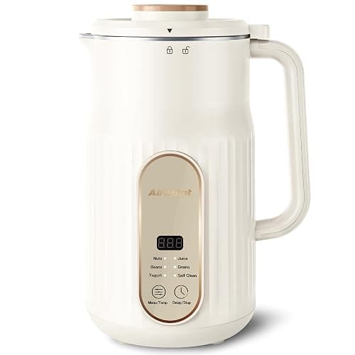 Nut Milk Maker, AlfaBot N2 Automatic Almond Milk Machine for Homemade Plant-Based Milk, Oat, Soy, Yogurt, 5 Modes/35OZ Big Capacity Soy Milk Maker with Delay Setting and Self Cleaning (Cream) - Image 1