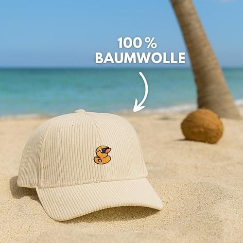 Tindo Cord-Kappe mit Ente und Sonnenbrille – Stylische Unisex-Mütze für Freizeit und Outdoor-Aktivitäten - Beige thumbnail 3