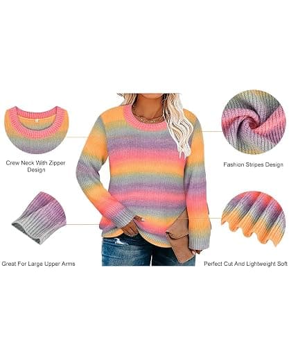 RITERA Plus Size Sweaters for Women Winter Long Sleeve Pullover Sweater Crew Neck Oversized Tops XL-5XL thumbnail 4