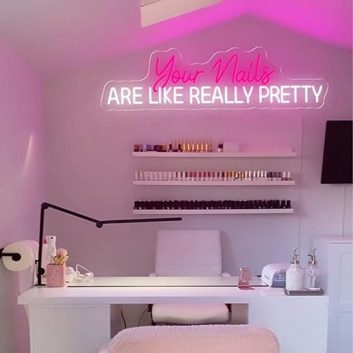 Large Your Nails Are Like Really Pretty Neon Light, Customizable Size, LED Neon Signs with Remote Dimmer, Neon Light for Salon Decor, Dimmible Business Sign for Nails Room thumbnail 4