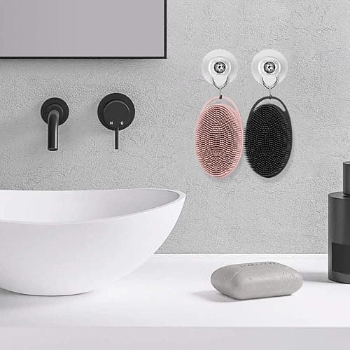 Soft Silicone Body Scrubber 2 PCS Silicone Body Shower, Silicone Loofah 2 in 1 Bath and Shampoo Brush, Body Scrubber Shower Cleaning Exfoliating Use for Sensitive Skin, Lather Well(Black and Pink) thumbnail 7
