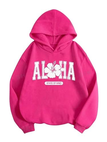 SOLY HUX Girl's Graphic Sweatshirt Letter Floral Print Long Sleeve Oversized Hoodies Pullover Tops thumbnail 2