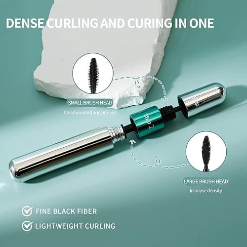 2 in 1 Mascara 5x Longer Waterproof Lash Cosmetics Natural Lengthening and Thickening Effect No Clumping Superstrong Magic 4d Silk Fiber for Vibely Mascara Makeup thumbnail 3