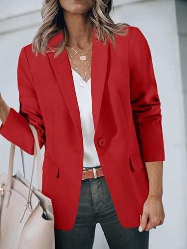 Cicy Bell Womens Casual Blazers Open Front Long Sleeve Work Office Suit Jackets Blazer thumbnail 4