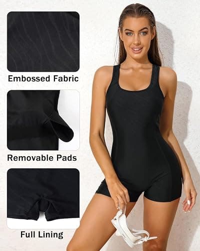 beautyin Swimsuit Women Boyleg One Piece Water Aerobic Competitive Bathing Suit thumbnail 5