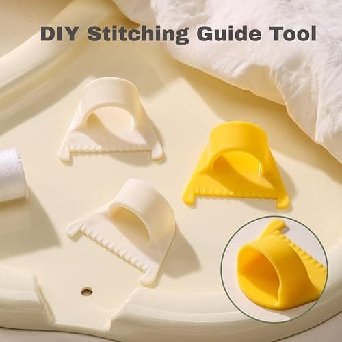 4Pcs Sewing Templates for Even Stitching, Seam Guides Kit for Consistent Stitches, DIY Stitching Guide Tool Seam Finishing, Quilting & Sewing Aids (White-4mm &3mm) thumbnail 5