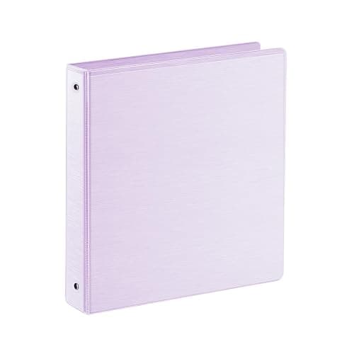 SUIN 1 Inch 3 Ring Binder, Clear 1'' View Presentation Binders with 2 Pockets, Fits 8.5 x 11 Letter Size, Durable Polypropylene, Non-Stick & PVC-Free for School, Office & Home (Brushed Lavender) - Image 1