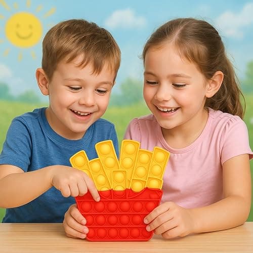 Ranzah Pop Fidget Toy Push Pop Bubble Sensory Toy For Kids And Adults Travel Poppet Toy Squishy Toy For Gifts & Parties ADHD Stress & Anxiety Relief Toy Squeeze Toddler Toy (French Fries) thumbnail 8