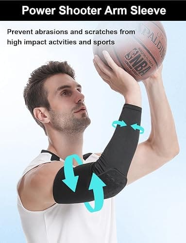 2 Pack Basketball Arm Sleeves Football Arm Sleeves Volleyball Arm Sleeves, Honeycomb Anti Collision Padded Arm Sleeve thumbnail 2
