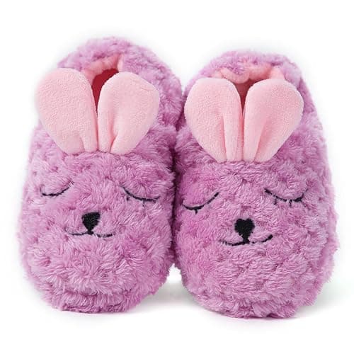 Csfry Baby Girl's Premium Soft Plush Slippers Cartoon Warm Winter House Shoes - Image 1