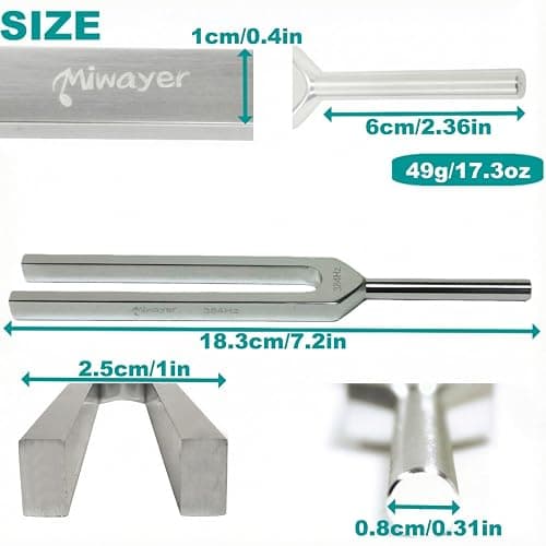  384 Hz​ Tuning Forks for Healing, Medical, and Music - Multi-Frequency Tuning Fork Kit for Sound Therapy, Meditation, Chakra Balancing, and Instrument Tuning thumbnail 2