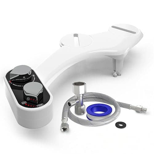 CLEAR REAR Bidet Attachment for Toilet Seat - Non-Electric, Self-Cleaning Dual Nozzle, Adjustable Water Pressure, Rear & Feminine Wash Hygienic Bathroom Upgrades - Fits Elongated Toilets (White) thumbnail 8