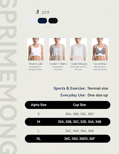 SPRIMEMONG Women's Light Support Sport Bra Wireless Longline Comfy Bra-Seamless Yoga Crop Tops thumbnail 6