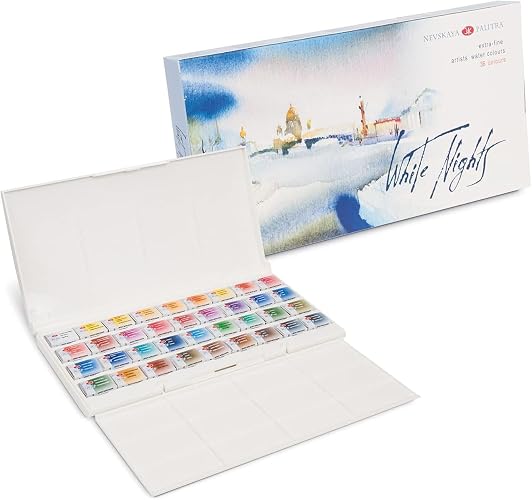 White Nights russische Künstler-Aquarellfarben im Set, 36 Farben in ganzen Näpfchen im Kunststoffkasten, hohe Brillanz und Leuchtkraft - Image 1