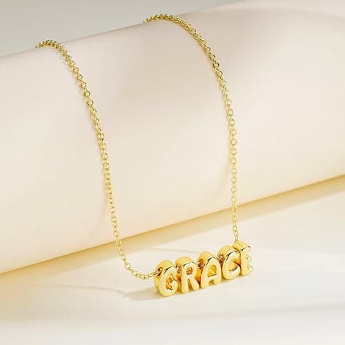 M MOOHAM Mothers Day Gifts - Custom Name Necklace 14K Gold Plated Necklace Personalized Monogram Pendant Name Necklaces for Women Trendy Jewelry Gifts for Women Mom Her Birthday Gifts thumbnail 7