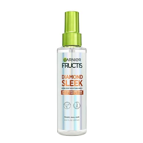 Garnier Fructis Diamond Sleek Hair Shine Spray, Up to 100-Hour Frizz Control, Heat Protectant up to 450°F with Vegan Keratin Smoothing Complex and Argan Oil for Frizzy, Dry, Dull Hair, 4.6 Fl Oz - Image 1