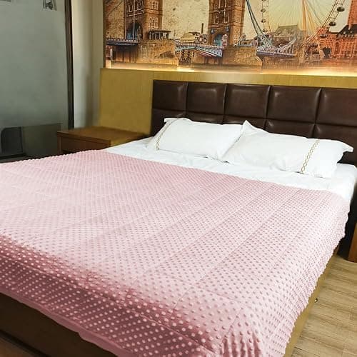 ALANSMA Reversible Weighted Blanket for All Season, Luxury Velvet, Warm and Cool, Adult Kids 5Lb Weighted Blanket, Enjoy Sleeping Anywhere(Pink,36"x48" 5lbs) thumbnail 10