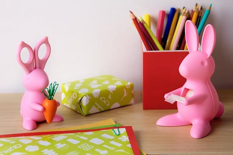 QUALY Desk Bunny Scissors 72.5x138.5x88 White thumbnail 2