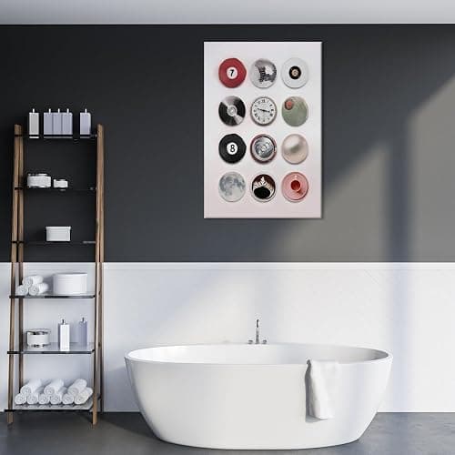 Trendy Vintage Lucky 8 Ball Poster Funky Disco Ball Canvas Print Painting Retro Music Record Aesthetic Minimalist Preppy Wall Art for Bar Bedroom Dorm Living Room Decor 8x12inch Unframed thumbnail 5