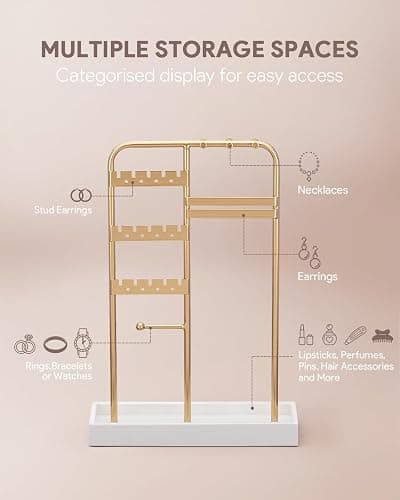 ChuStory Schmuck Organizers, Schmuckständer für Halskette, Armband, Parfüm und Ohrringe, Deko Aesthetic Accessoires thumbnail 4