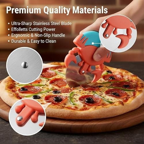 Crab-Shaped Pizza Cutter - Fun and Functional Kitchen Tool for Slicing Pizzas thumbnail 3
