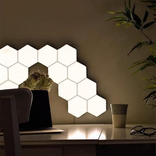 MODOAO Hexagonal Wall Light, Touch Sensitive Modular DIY Lights Geometry Splicing Hex LED Night Light for Living Room, Bedrooms, DIY Lovers, Gifts (3 PCS) thumbnail 3