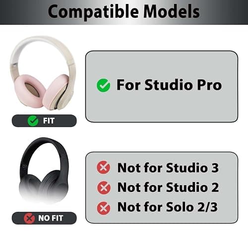 Adhiper Sweat Ear Covers for Beats Studio Pro Headphones, Silicone Headphone Case Covers for Beats Studio Pro Accessories, Washable & Sweat Proof Ear Pads Cover - Pink thumbnail 4