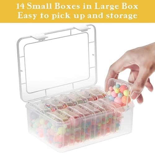 Mathtoxyz Small Bead Organizers, 30 Pieces Plastic Storage Cases Mini Clear Bead Storage Containers Transparent Boxes with Hinged Lid and Rectangle Clear Craft Supply Case thumbnail 3
